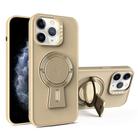 For iPhone 11 Pro Max Y-shape Holder MagSafe Rugged Shockproof Phone Case(Desert Gold) - 1