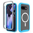 For Google Pixel 9a Starry Sky Solid Color MagSafe TPU Clear PC Phone Case(Sky Blue) - 1