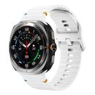For Samsung Galaxy Watch Ultra 47mm Kalebol Wave-stitched Silicone Strap(White) - 1