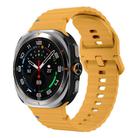 For Samsung Galaxy Watch Ultra 47mm Kalebol Wave-stitched Silicone Strap(Yellow) - 1