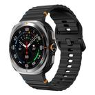 For Samsung Galaxy Watch Ultra 47mm Kalebol Wave-stitched Silicone Strap(Black) - 1
