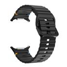 For Samsung Galaxy Watch Ultra 47mm Kalebol Wave-stitched Silicone Strap(Black) - 2