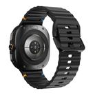 For Samsung Galaxy Watch Ultra 47mm Kalebol Wave-stitched Silicone Strap(Black) - 3