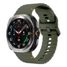 For Samsung Galaxy Watch Ultra 47mm Kalebol Wave-stitched Silicone Strap(Army Green) - 1