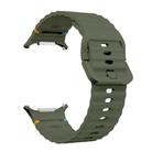 For Samsung Galaxy Watch Ultra 47mm Kalebol Wave-stitched Silicone Strap(Army Green) - 2