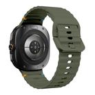 For Samsung Galaxy Watch Ultra 47mm Kalebol Wave-stitched Silicone Strap(Army Green) - 3