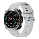 For Samsung Galaxy Watch Ultra 47mm Kalebol Wave-stitched Silicone Strap(Light Grey) - 1