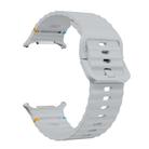 For Samsung Galaxy Watch Ultra 47mm Kalebol Wave-stitched Silicone Strap(Light Grey) - 2