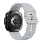 For Samsung Galaxy Watch Ultra 47mm Kalebol Wave-stitched Silicone Strap(Light Grey) - 3