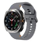 For Samsung Galaxy Watch Ultra 47mm Kalebol Wave-stitched Silicone Strap(Space Grey) - 1