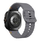 For Samsung Galaxy Watch Ultra 47mm Kalebol Wave-stitched Silicone Strap(Space Grey) - 3