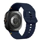 For Samsung Galaxy Watch Ultra 47mm Kalebol Wave-stitched Silicone Strap(Midnight Blue) - 3