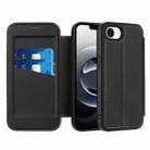 For iPhone 16e Magnetic Armor Series RFID Card Slots Leather Phone Case(Black) - 1