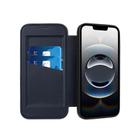For iPhone 16e Magnetic Armor Series RFID Card Slots Leather Phone Case(Blue) - 3