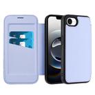 For iPhone 16e Magnetic Armor Series RFID Card Slots Leather Phone Case(Purple) - 1
