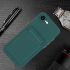 For iPhone 16e Skin Feel Card Contrast Color Button TPU Phone Case(Dark Green) - 2