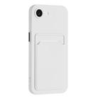 For iPhone 16e Skin Feel Card Contrast Color Button TPU Phone Case(White) - 3