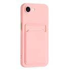 For iPhone 16e Skin Feel Card Contrast Color Button TPU Phone Case(Pink) - 3