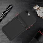 For iPhone 16e Skin Feel Card Contrast Color Button TPU Phone Case(Black) - 2