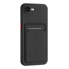 For iPhone 16e Skin Feel Card Contrast Color Button TPU Phone Case(Black) - 3