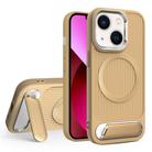 For iPhone 13 Vertical Lines Invisible Flat Holder MagSafe Phone Case(Gold) - 1
