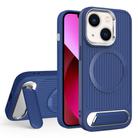 For iPhone 13 Vertical Lines Invisible Flat Holder MagSafe Phone Case(Blue) - 1
