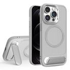 For iPhone 12 Pro Vertical Lines Invisible Flat Holder MagSafe Phone Case(Grey) - 1