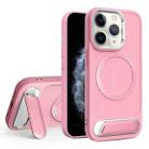 For iPhone 11 Pro Max Vertical Lines Invisible Flat Holder MagSafe Phone Case(Pink) - 1