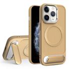 For iPhone 11 Pro Max Vertical Lines Invisible Flat Holder MagSafe Phone Case(Gold) - 1