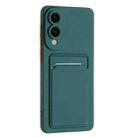 For Samsung Galaxy S25 Edge 5G Skin Feel Card Contrast Color Button TPU Phone Case(Dark Green) - 3