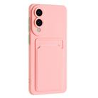 For Samsung Galaxy S25 Edge 5G Skin Feel Card Contrast Color Button TPU Phone Case(Pink) - 3