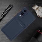 For Samsung Galaxy S25 Edge 5G Skin Feel Card Contrast Color Button TPU Phone Case(Dark Blue) - 2