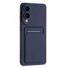 For Samsung Galaxy S25 Edge 5G Skin Feel Card Contrast Color Button TPU Phone Case(Dark Blue) - 3