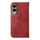 For Samsung Galaxy S25 Edge 5G Cubic Grid Calf Texture Magnetic Leather Phone Case(Red) - 3