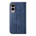 For Samsung Galaxy S25 Edge 5G Cubic Grid Calf Texture Magnetic Leather Phone Case(Blue) - 3