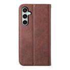 For Samsung Galaxy S25 FE 5G Cubic Grid Calf Texture Magnetic Leather Phone Case(Brown) - 3