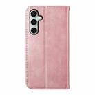 For Samsung Galaxy S25 FE 5G Cubic Grid Calf Texture Magnetic Leather Phone Case(Rose Gold) - 3