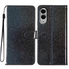 For Samsung Galaxy S25 Edge 5G Glitter Powder Flip Leather Phone Case(Black) - 1