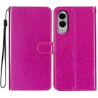 For Samsung Galaxy S25 Edge 5G Glitter Powder Flip Leather Phone Case(Rose Red) - 1