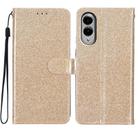 For Samsung Galaxy S25 Edge 5G Glitter Powder Flip Leather Phone Case(Gold) - 1