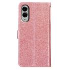 For Samsung Galaxy S25 Edge 5G Glitter Powder Flip Leather Phone Case(Rose Gold) - 3