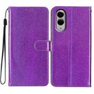 For Samsung Galaxy S25 Edge 5G Glitter Powder Flip Leather Phone Case(Purple) - 1