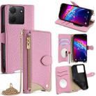 For TCL 503 Crossbody Chain Fishtail Litchi Leather Phone Case(Pink) - 1