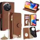 For TCL 60R 5G Crossbody Chain Fishtail Litchi Leather Phone Case(Brown) - 1