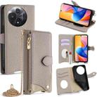 For TCL 60R 5G Crossbody Chain Fishtail Litchi Leather Phone Case(Grey) - 1