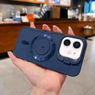 For iPhone 12 Lens Frame Holder Blade MagSafe Phone Case(Dark Blue) - 1