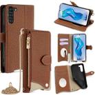 For ZTE Nubia S 5G A403ZT Crossbody Chain Fishtail Litchi Leather Phone Case(Brown) - 1