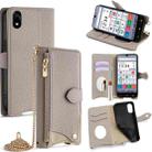 For ZTE Kantan Sumaho 4 A402ZT Crossbody Chain Fishtail Litchi Leather Phone Case(Grey) - 1