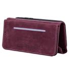 For iPhone 6 Plus Skin Feel Zipper Horizontal Flip Leather Case with Holder & Card Slots & Photo Frame & Lanyard & Long Rope(Wine Red) - 4