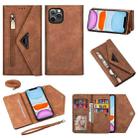 For iPhone 11 Skin Feel Zipper Horizontal Flip Leather Case with Holder & Card Slots & Photo Frame & Lanyard & Long Rope(Brown) - 1